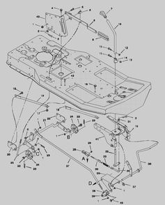 Mower Housing Suspension Diagram and Parts List for 30546X4A  Briggs and Stratton Lawn Tractor